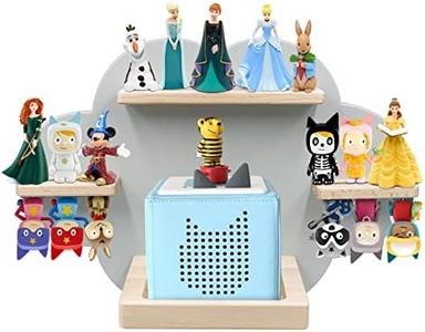 Wall Shelf (Cloud) for Toniebox, Charging Station and 12-18 Tonie Figures, Magnetic Wooden Floating Shelf Compatible with Toniebox MP3 Audio Player & Character, Storage Rack for Children Kids Playroom
