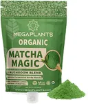 MEGAPLANTS Matcha Magic (50 Servings) | Superfood 5 Mushroom Powder Blend for Focus, Clarity & Energy | USDA Organic | Japanese Ceremonial Grade Matcha | Shade Grown