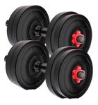 Amazon Brand - Symactive 40 Kg PVC Adjustable Dumbbells Fitness Kit for Full Body Workout (2 Kg x 4 + 3 Kg x 4 + 5 Kg x 4 Weight, 14'' Dumbbell Rods Pair & Nuts)