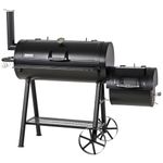 GREEN PARTY Offset Smoker Charcoal Grills with 37-Inch Cook Chamber, Barrel Smoker and Charcoal Grill Combo, 941 Sq. In. Space Barrel Charcoal Smoker Grill for Outdoor BBQ Patio Backyard Cooking