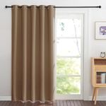 PONY DANCE Large Curtain - Curtains & Drapes 1 Panel Blackout Thermal Curtains for Living Room Bedroom Privacy Screen Heat Insulated, 66 in Width x 84 in Drop, Mocha, Eyelet Curtains