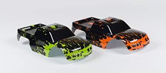 2pk Combo Set Custom Body Muddy Orange/Green Compatible for 1/10 Truck Car Shell 3617 Bigfoot Rustler (Muddy 2 pk)