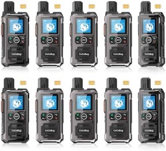 Global Lifetime Free Rapid Walkie Talkies Unlimited Range, Long Range Two Way Radio 4G LTE PoC with 2 Magnetic Fast Charging Bases, SOS Alert for Family, Outdoor, Logistics(10 Pack with SIM Cards)