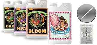 Advanced Nutrients Bloom, Grow, Micro 500mL & Bud Candy 500mL Bundle with Conversion Chart and 3mL Pipette