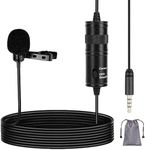 Omnidirectional Lavalier Microphone, Mcoplus LVD600 External 3.5mm Clip-On Lapel Mic for smartPhone, DSLR, Camera, Camcorders, Voice Recorder, Computer (6m/19ft)