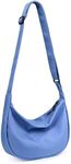 Small Sling Crossbody Bag for Women Men Trendy, Mini Crescent Bag with Adjustable Strap, 2 Zippers Lightweight Nylon Bag