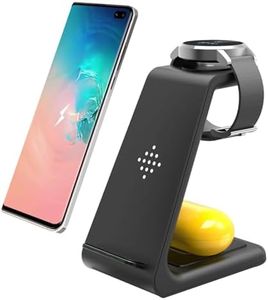 Wireless Charger Samsung 3 in 1 Qi Fast Wireless Charging Station for Multiple Devices Android Galaxy Watch 4/3/Active2/1/Gear S3,Galaxy S22/S21/S20/S10/Note20/Note10/Z Fold 3/Pixel 7/Pixel 6,Buds