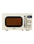 COMFEE' Retro Small Microwave Oven With Compact Size, 9 Preset Menus, Position-Memory Turntable, Mute Function, Countertop Perfect For Spaces, 0.7 Cu Ft/700W, Cream, AM720C2RA-A