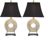 SAFAVIEH Modern Ceramic Table Lamps - Set of 2, in Black Satin