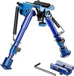 EZshoot 6-9 Inches Adjustable Carbon Fiber Bipod with Foldable Legs + Adapter Super Duty Bipods for Outdoor Activities (Blue)