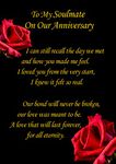 to My Soulmate' Anniversary Verse Poem Greeting Card