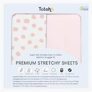 TotAha Premium Stretchy Changing Pad Cover, Buttery Soft Diaper Changing Pad Covers for Girls Boys, Super Stretchy Jersey Knit Changing Table Covers, 2 Pack
