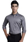 Majestic Man Slim Fit Satin Cotton Formal Shirt for Men (Medium, Dark Grey)