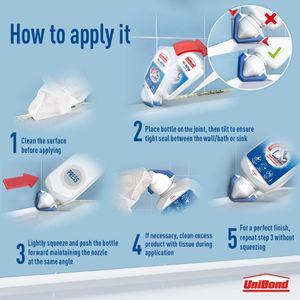 UniBond Re-New Sealant, White, 80ml – Easy Silicone Joint Refresher