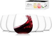 OJA Unbreakable Plastic Stemless Wine Glasses Set of 6, Tritan Shatterproof Wine Glasses for Outdoor, Pool, Cocktail Parties, Wedding, Reusable, Dishwasher Safe, 17oz