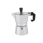 Karl Kruger 511 Aluminum Espresso Maker Square with Silicone Sealing Ring, 1 Cup, Aluminium, Silver