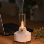 The Oakery Retro Diffuser 150ml Essential Oil Diffuser for Home Fragrance, Aroma Diffuser for Home Scented Oil Diffuser Vaporizer Humidifier for Room Auto-Off, and Soothing LED Light (White)