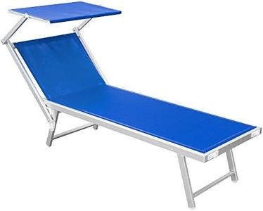 Q.bo Lettino stabilimento pieghevole mare spiaggia leggero 190x61cm blu Rimini T 05102