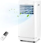 COSTWAY 10000 BTU Portable Air Conditioner, 3 in 1 AC Unit with Dehumidifier & Fan, Sleep Mode, 24H Timer, LED Display, Child Lock, Remote Control, Cool Rooms up to 350 Sq.Ft (White-10000BTU)