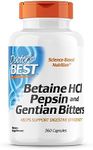 Doctor's Best Betaine HCI Pepsin and Gentian Bitters, Non-GMO, Gluten Free, Digestion Support, 360 Caps