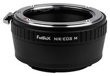 fotodiox lens mount adapter compatible with nikon f-mount lenses to canon eos m ef-m mount cameras- Black