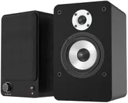 LONPOO Powered Bookshelf Speakers for Record Player,2.0CH Bluetooth Active Near Field Monitors with 1-inch Silk Domed Tweeter and 4-inch Aluminium Speaker for Home Theater, 100 Watts RMS