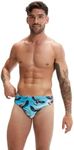 Speedo Men's Escape Briefs Swoopy Bois, Blue, 8