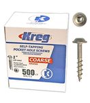 Kreg SML-C1-500 1-Inch #8 Coarse Washer-Head Pocket Hole Scr