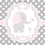 Baby Shower Guest Book: It's a Girl: Pink Grey Elephant Baby Girl Shower Guestbook + BONUS Gift Tracker Log + Keepsake Pages | Pink Frame Grey Polka Dots