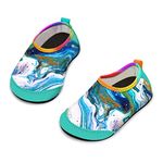Apolter Baby Boys and Girls Swim Water Shoes Barefoot Aqua Socks Non-Slip for Beach Pool Toddler Kids, Mountain/Green, 5-5.5 Toddler