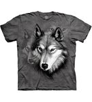 The Mountain Wolf Portrait Adult T-Shirt, Grey, Medium