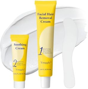5 Min Facial Hair Removal For Women and Men, Painless & Gentle Sensitive Skin Hair Removal Cream with Soothing Cream for Chin & Upper Lip & Cheeks -2.03 Fl Oz