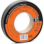 Wirefy 1" Heat Shrink Tubing - Large Diameter - 4:1 Ratio - Adhesive Lined - Industrial Heat-Shrink Tubing - 50 Feet Roll - Black