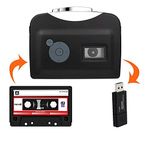 Microware Portable USB Cassette-to-Mp3 Converter Capture Directly to USB Flash Disc Without Pc Black