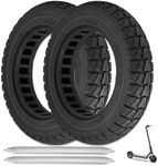 10X2 Solid Tire, 10x2.125 Inch Tires Replacement for Gotrax G4 GXL V2 Ninebot Segway F25 F30 F40 F60 D40x Electric Scooter, 50/75-6.1 10x2/54-152 10 Inch Off Road Front Rear Tubeless Tire Wheel