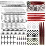 Fishing Wacky Worm Kit Fishing Lure Rig Kit, 163Pcs Wacky Tool Lure Baits Weedless Worm Hooks O-Rings Bass Fishing Accessories with Tackle Box