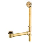 Artiwell 1-1/2" Brass Tubular Bath Drain Kit with Tip-Toe Bath Drain Stopper, Touch-Toe Tub Drain, Tip Toe Bathtub Drain Waste and Overflow With Plug and Bathtub Overflow Drain Cover, Champagne Bronze