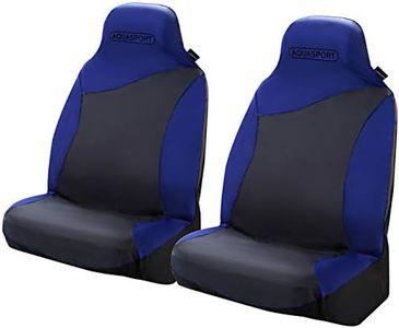 Cosmos Aquasport 42601 CopriSedili Anteriori a Coppia Impermeabili per Auto con Copertura del Poggiatesta, Installazione Facile e Veloce, Tessuto Resistente all'Acqua e agli Strappi, Grigio/Blu