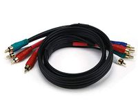 Monoprice 102182 3-Feet 22AWG 5-RCA Component Video/Audio Coaxial Cable, RG-59/U, Black