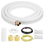 PATIKIL Mini Split Line Set, 10 Ft 1/4" 1/2" OD AC Extension Line Copper Pipe Tubing with Flared Nuts Thickened PE Insulated and Wire for Mini Split Air Conditioner HVAC Heat Pump System