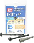 Grip-Rite GRSSHW516450 5/16" x 4" Structural Screw Dual Drive Power Hex Washer Star Drive Head 50CT