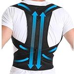 S-5XL Plus Size Posture Corrector Back Brace Full Back Support Belt Shoulder Straightener Scoliosis Hunchback Correction For Women Men Student Teenagers Corrector (Color : Black, Size : XXXXL/XXXX-L