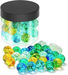 Ucradle Marbles for Kids, 40 PCS Glow in The Dark Marbles for Marble Run, Glass Glow Marbles Game for Kids, Marble Run Accessories for Boys and Girls
