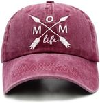 LOKIDVE Women's Mom Life Dad Hat Embroidered Distressed Denim Baseball Cap