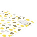 Encasa Homes Ironing Mat/Pad (120 x 70 cm) with 3mm Padding & Silicone Iron Rest for Steam Pressing on Tabletop or Bed - Heat Resistant, Portable, Quilting & Travel Blanket - Yellow Moon