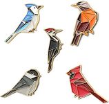 ALPHA and OMEGA - Canadian Symbol Birds Geometric Enamel Pin Gift Set (Pack of 5), Bird Watcher Gift, Lapel Backpack Pin