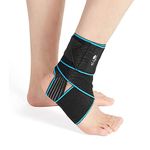 Ankle Support Brace 2 Pack, Adjustable Compression Ankle Braces for Sports Protection, One Size Fits Most for Men & Women (2)