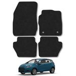 Car Mats Compatible with Ford Fiesta (2008-2017) [MK7] Tailored Fit Black Carpet Car Floor Mats Set Accessory Custom Fit 4 Pieces - Anti Slip Backing & Black Binding Trim Edge