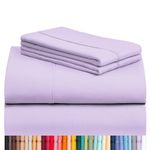 LuxClub 6 PC Queen Sheet Set, Breathable Luxury Bed Sheets, Deep Pockets 18" Wrinkle Free Cooling Sheets Machine Washable Hotel Bedding Silky Soft - Lavender Queen