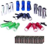 EverBrite 18-Pack Mini Aluminum LED Flashlight Set with Lanyard Batteries Included